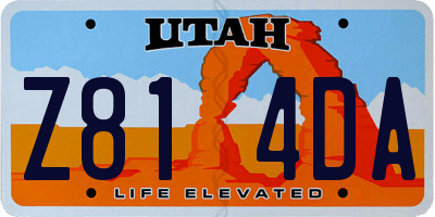 UT license plate Z814DA