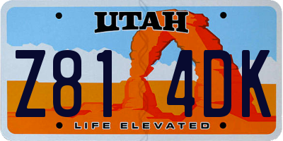 UT license plate Z814DK