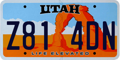UT license plate Z814DN