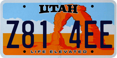 UT license plate Z814EE