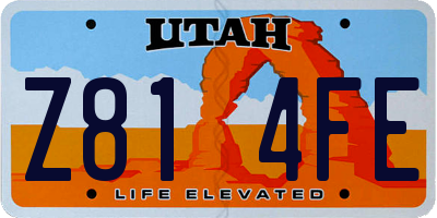 UT license plate Z814FE