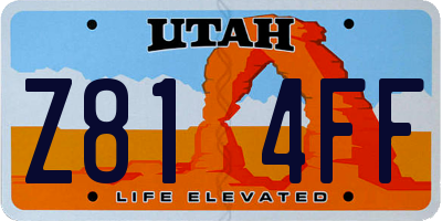 UT license plate Z814FF