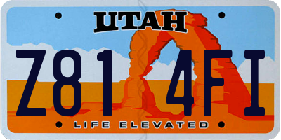 UT license plate Z814FI