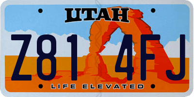 UT license plate Z814FJ