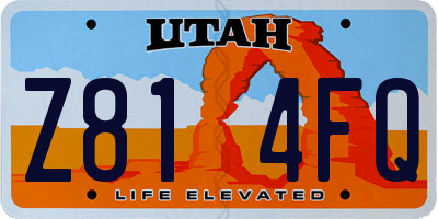 UT license plate Z814FQ