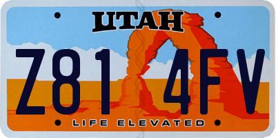 UT license plate Z814FV