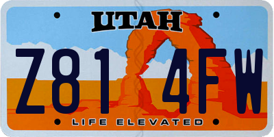 UT license plate Z814FW