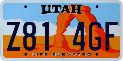 UT license plate Z814GF