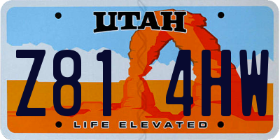 UT license plate Z814HW