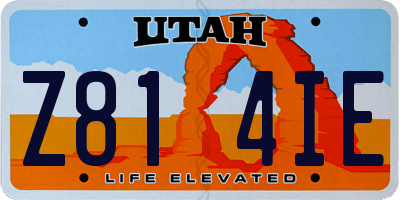 UT license plate Z814IE
