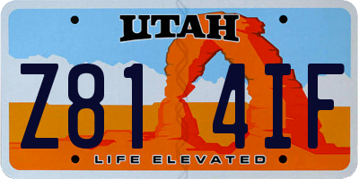 UT license plate Z814IF