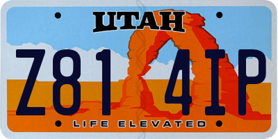 UT license plate Z814IP