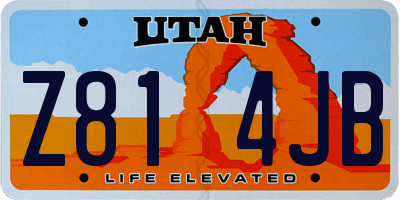 UT license plate Z814JB
