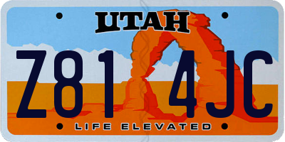 UT license plate Z814JC