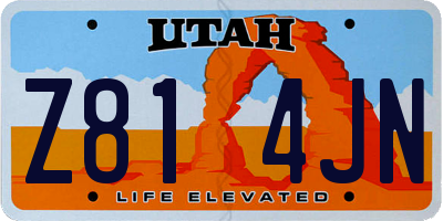 UT license plate Z814JN