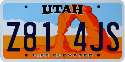 UT license plate Z814JS