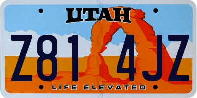 UT license plate Z814JZ
