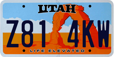 UT license plate Z814KW
