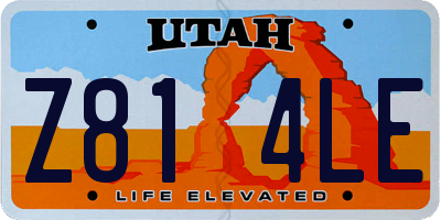 UT license plate Z814LE