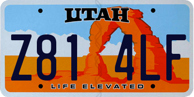 UT license plate Z814LF