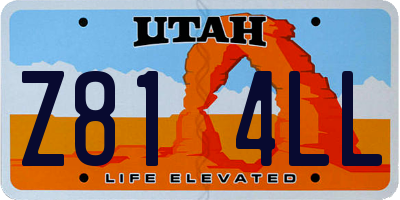 UT license plate Z814LL