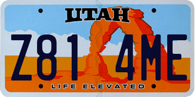 UT license plate Z814ME