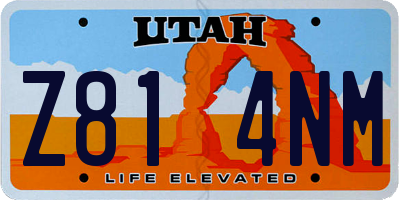 UT license plate Z814NM