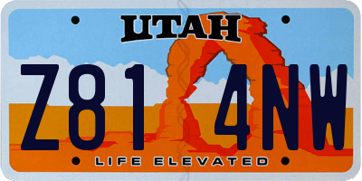 UT license plate Z814NW