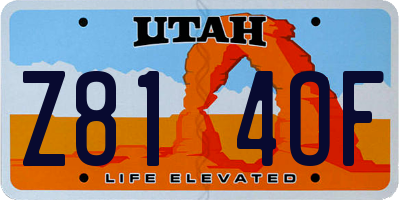 UT license plate Z814OF