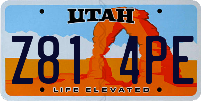 UT license plate Z814PE