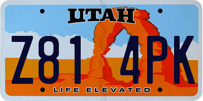 UT license plate Z814PK