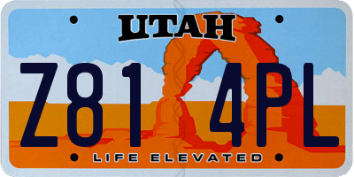 UT license plate Z814PL