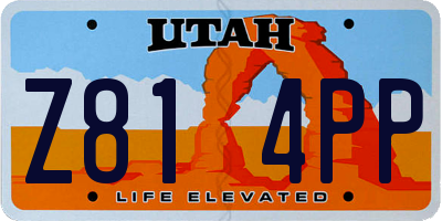 UT license plate Z814PP