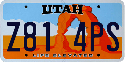 UT license plate Z814PS