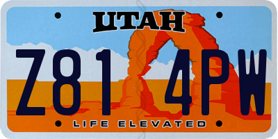 UT license plate Z814PW