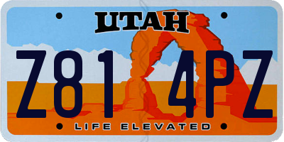 UT license plate Z814PZ