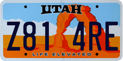 UT license plate Z814RE