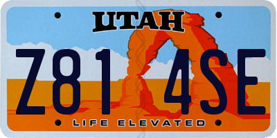 UT license plate Z814SE