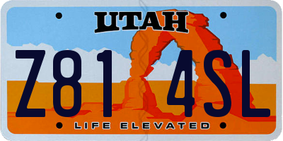 UT license plate Z814SL