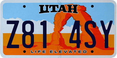 UT license plate Z814SY