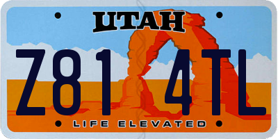 UT license plate Z814TL