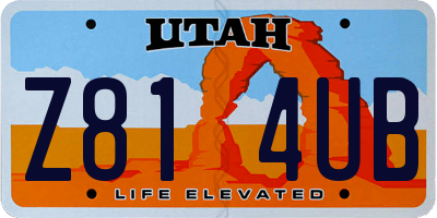 UT license plate Z814UB