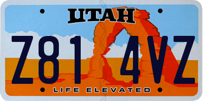 UT license plate Z814VZ