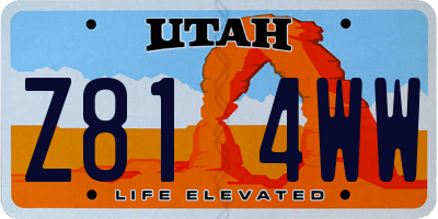 UT license plate Z814WW
