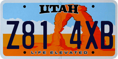 UT license plate Z814XB