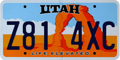 UT license plate Z814XC