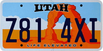 UT license plate Z814XI