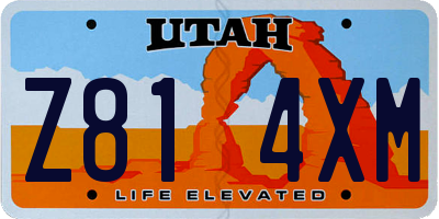 UT license plate Z814XM