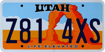 UT license plate Z814XS