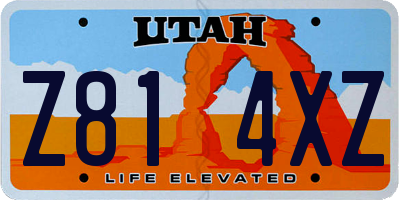 UT license plate Z814XZ